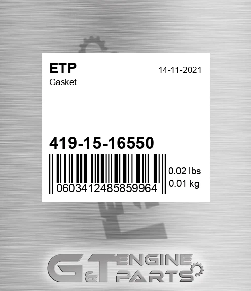 419-15-16550 Gasket for ETP