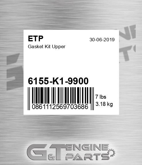 6155-K1-9900 Gasket Kit Upper