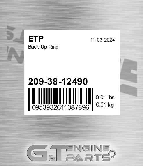 209-38-12490 Back-up Ring for ETP