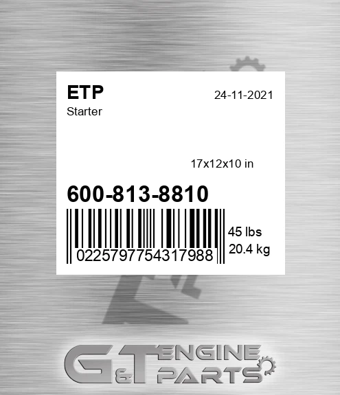 600-813-8810 Starter for ETP