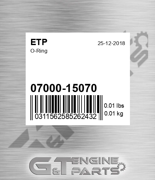 0700015070 O-ring for ETP