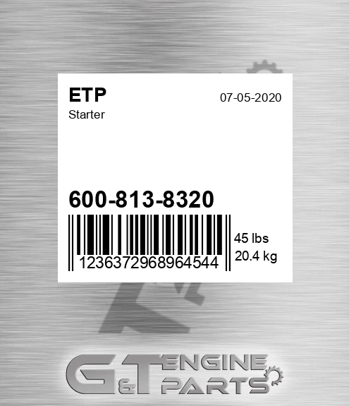 600-813-8320 Starter for ETP