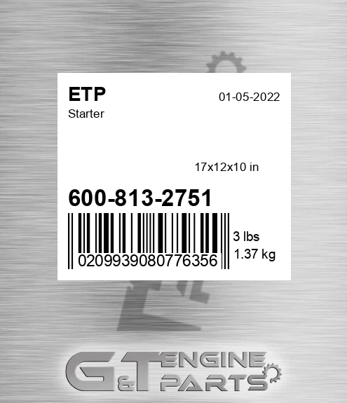 600-813-2751 Starter for ETP