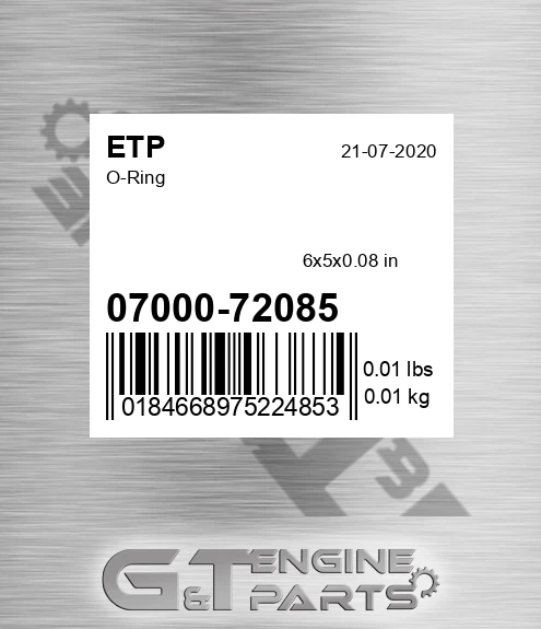 0700072085 O-ring for ETP