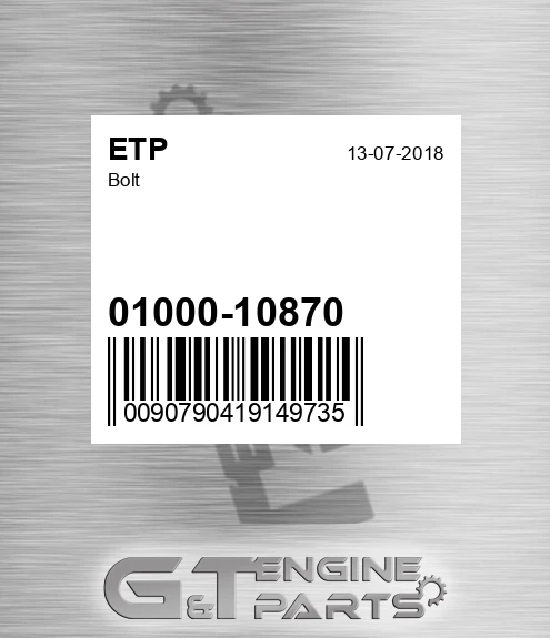 01000-10870 Bolt for ETP