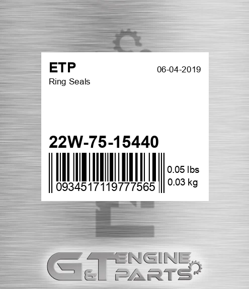 22W-75-15440 Ring Seals