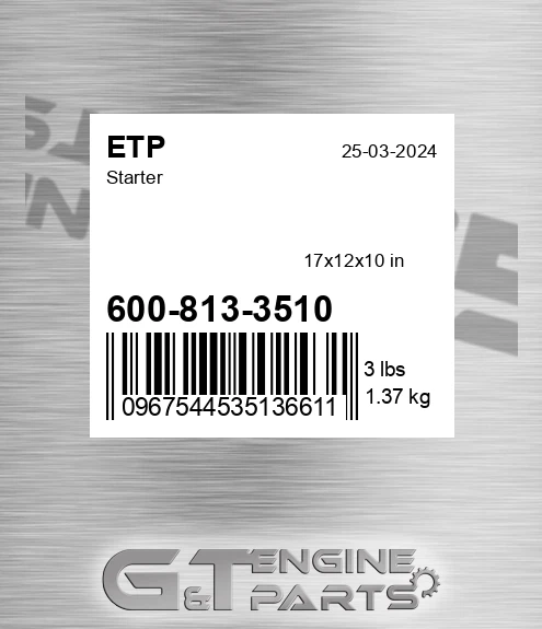 600-813-3510 Starter for ETP