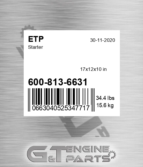 600-813-6631 Starter for ETP