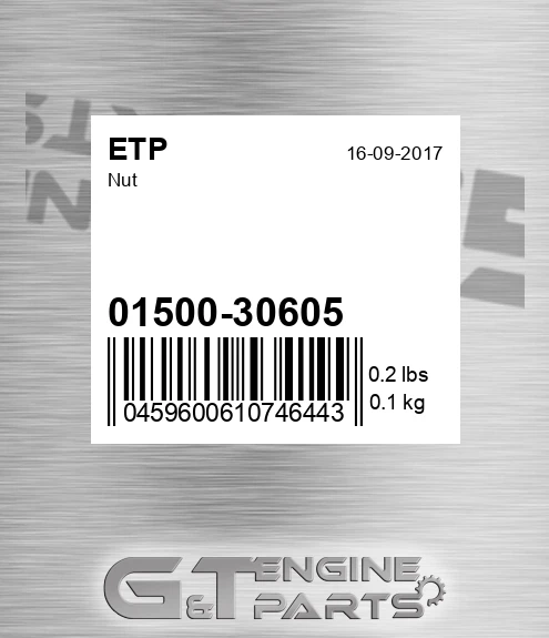 01500-30605 Nut for ETP