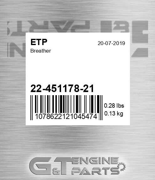 22-451178-21 Breather for ETP