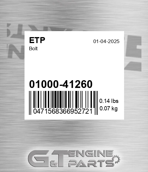 01000-41260 Bolt for ETP