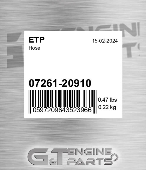 07261-20910 Hose for ETP