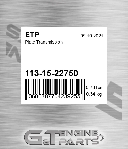 113-15-22750 Plate Transmission