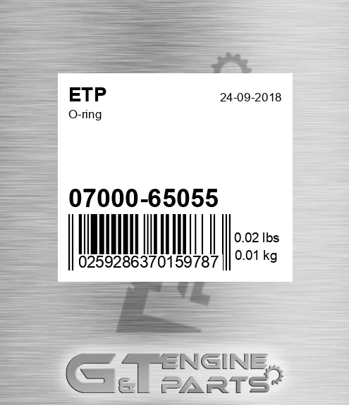07000-65055 O-ring for ETP