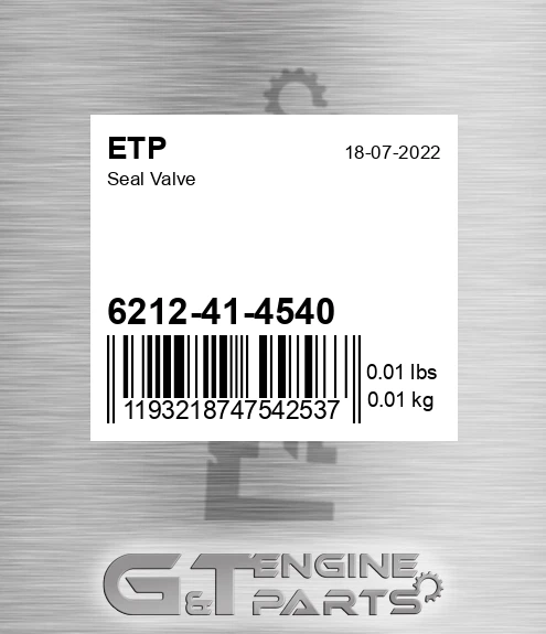 6212-41-4540 Seal Valve for ETP