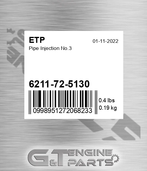 6211-72-5130 Pipe Injection No.3