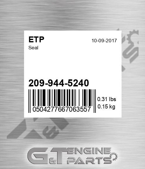 209-944-5240 Seal for ETP