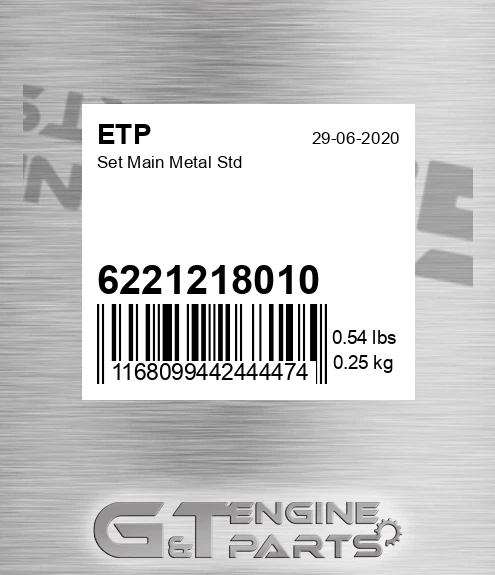 6221218010 Set Main Metal Std for ETP