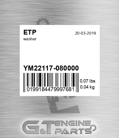 YM22117-080000 Washer