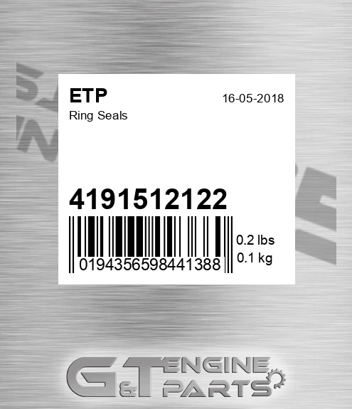 4191512122 Ring Seals for ETP