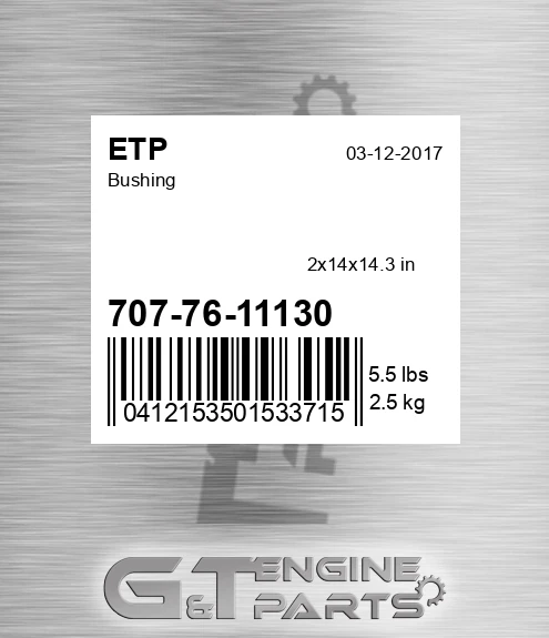 707-76-11130 Bushing for ETP