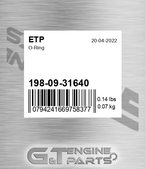 198-09-31640 O-ring