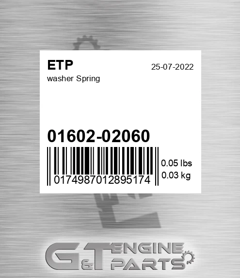01602-02060 Washer Spring