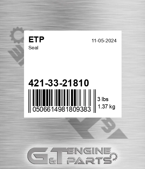 421-33-21810 Seal for ETP