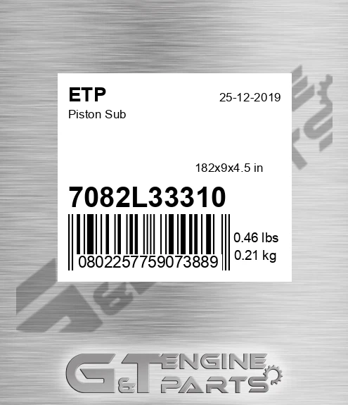 7082L33310 Piston Sub for ETP