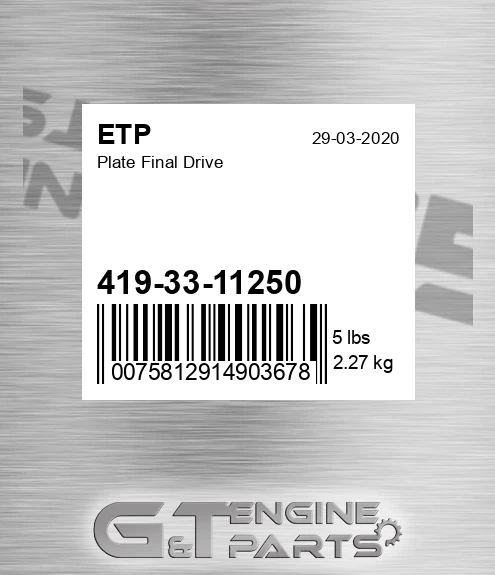 419-33-11250 Plate Final Drive