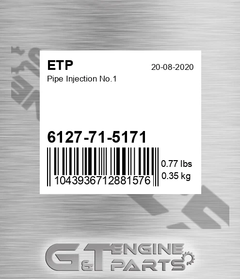 6127-71-5171 Pipe Injection No.1 for ETP