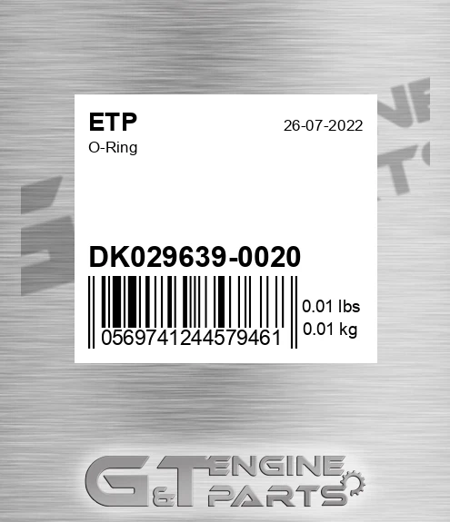 DK029639-0020 O-ring for ETP
