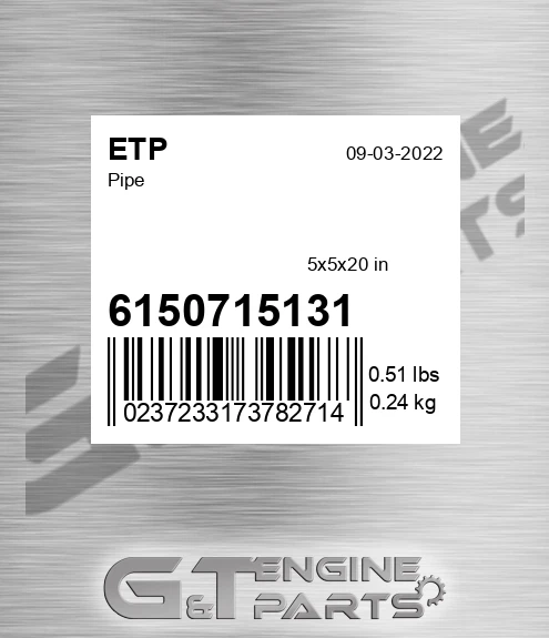 6150715131 Pipe for ETP