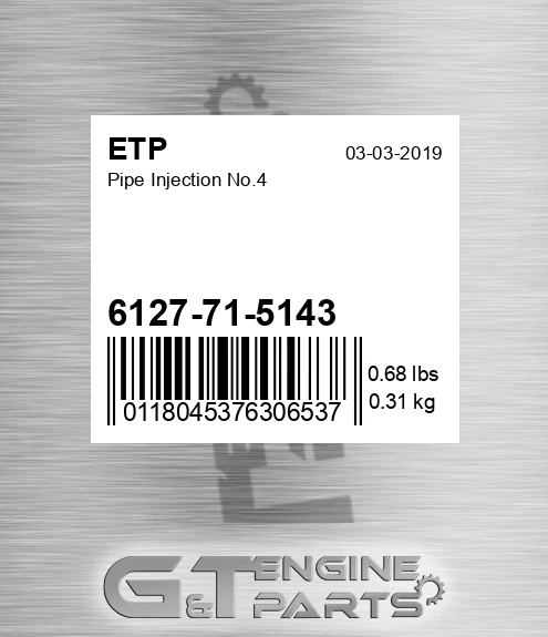 6127-71-5143 Pipe Injection No.4 for ETP