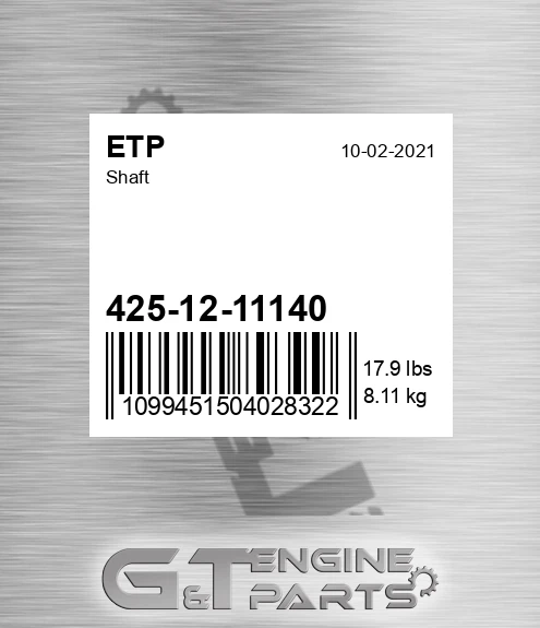 425-12-11140 Shaft for ETP