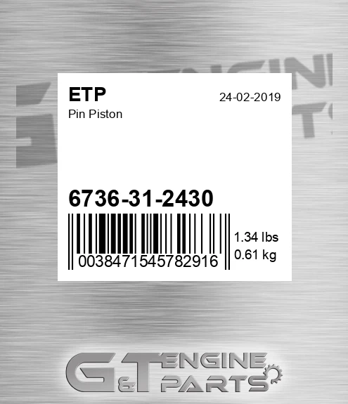 6736-31-2430 Pin Piston for ETP