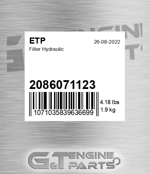 2086071123 Filter Hydraulic for ETP