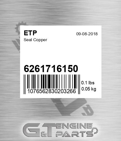 6261716150 Seal Copper for ETP