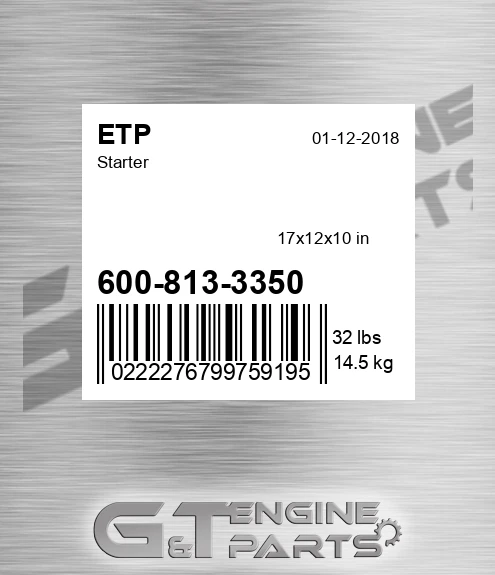 600-813-3350 Starter for ETP