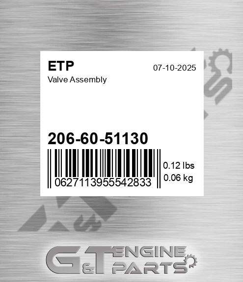 206-60-51130 Valve Assembly for ETP