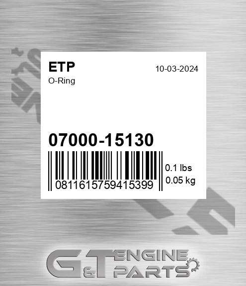 07000-15130 O-ring for ETP