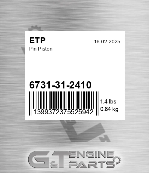 6731-31-2410 Pin Piston