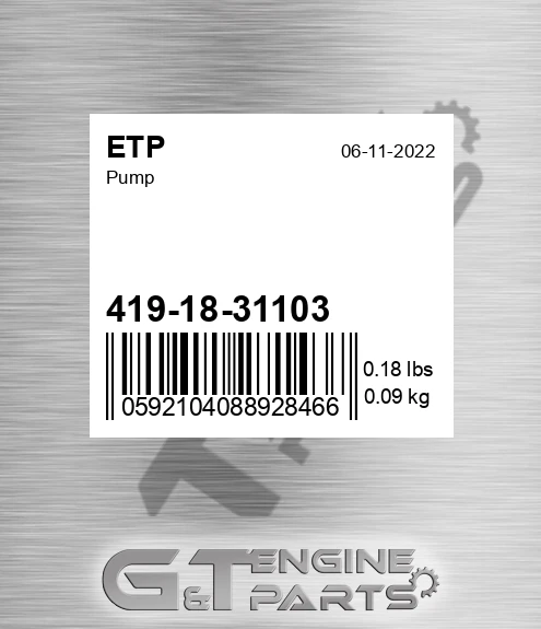 419-18-31103 Pump for ETP