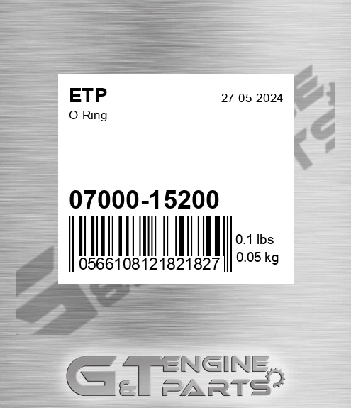 07000-15200 O-ring for ETP