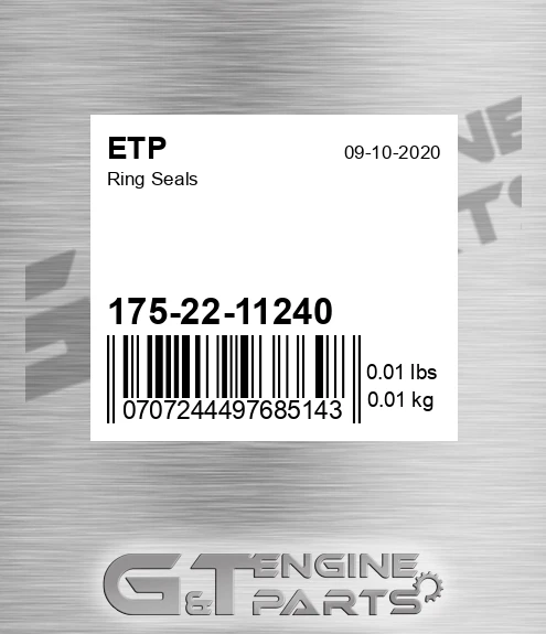 175-22-11240 Ring Seals for ETP