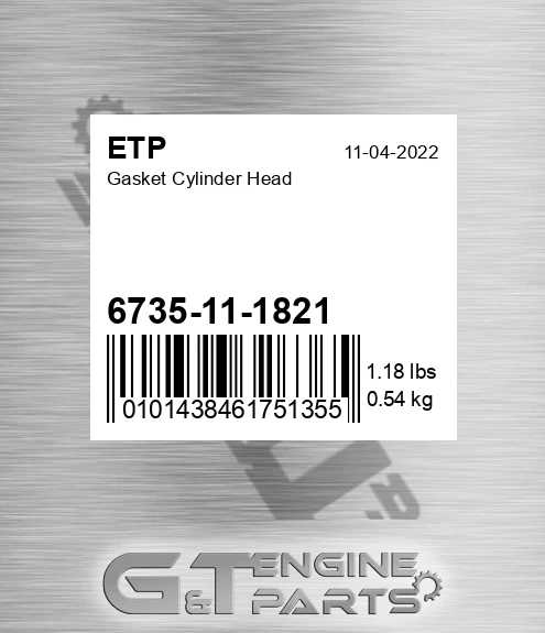 6735-11-1821 Gasket Cylinder Head for ETP