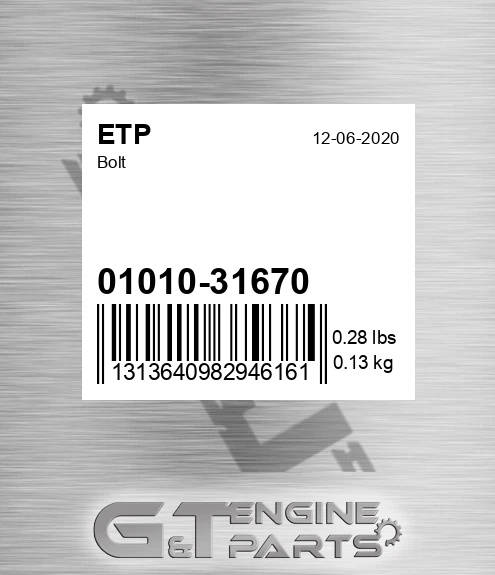 01010-31670 Bolt for ETP