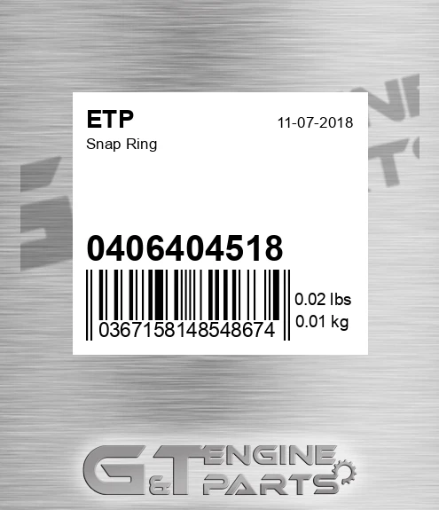 0406404518 Snap Ring for ETP