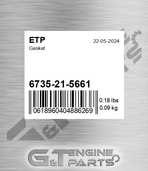6735-21-5661 Gasket for ETP