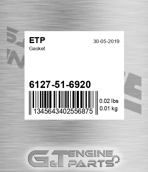 6127-51-6920 Gasket for ETP
